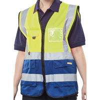 HI VIS EXEC WAISTCOAT SYLW/NBLUE L