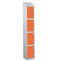 Wet area laminate door lockers with sloping top