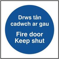 Fire Door Keep Shut - Welsh/English Sign