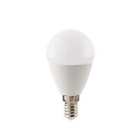 LED Tropfenlampe ECOLUX KUGEL DTW, 230V, Ø 4.5cm / L 8.6cm, E14, 6W 1800-2700K 470lm 220°, Dim-To-Warm, Opal