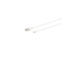 USB Lade-Sync Kabel, USB A Stecker auf 8-Pin Stecker, 2.0, ABS, weiß, 1,0m