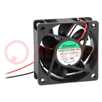 Ventilateur: DC; axial; 12VDC; 60x60x25mm; 32,62m3/h; 30dBA; 26AWG