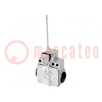 Limit switch; adjustable plunger, max length 177,5mm; NO + NC