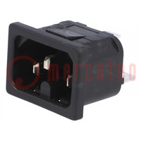 Connector: AC supply; socket; male; 10A; 250VAC; IEC 60320; UL94V-0