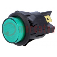 Switch: push-button; Pos: 2; DPST-NO; 16A/250VAC; 16A/28VDC; OFF-ON