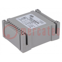 Transformer: encapsulated; 18VA; 230VAC; 12V; 12V; 750mA; 750mA; PCB