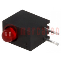 LED; inscatolato; rosso; 3mm; Nr diodi: 1; 20mA; 60°; 1,85÷2,5V