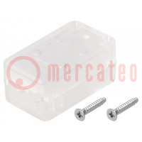 Enclosure: for USB; X: 20mm; Y: 35mm; Z: 15.5mm; ABS