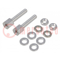 Set of screws for D-Sub; Thread len: 14.2mm; Thread: UNC 4-40