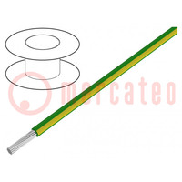 Wire; HookUp Wire; stranded; Cu; 22AWG; PVC; green-yellow; 600V