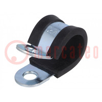 Fixing clamp; ØBundle : 18mm; W: 20mm; steel; Cover material: EPDM