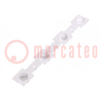 LED lens; rectangular; transparent; 50°