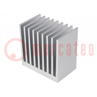 Heatsink: extruded; grilled; natural; L: 50mm; W: 80mm; H: 80mm; raw