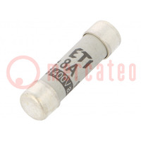 Fuse: fuse; gG; 8A; 400VAC; cylindrical,industrial; 8x31mm