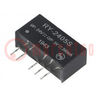 Omvormer: DC/DC; 1W; Uin: 22,8÷25,2V; Uuit: 5VDC; Iuit: 200mA; SIP7