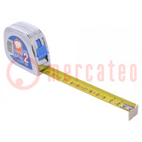 Measuring tape; L: 2m; Width: 19mm; Enclos.mat: ABS; measure
