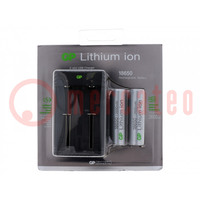 Charger: for rechargeable batteries; Li-Ion; 3.6/3.7V; 1A; 5VDC