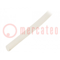 Insulating tube; silicone; natural; Øint: 5mm; Wall thick: 0.6mm