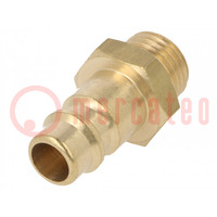 Thread plug-in EURO; nipple; brass; Ext.thread: 1/4"