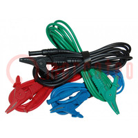 Test leads; Len: 3m; banana plug 4mm,aligator clip