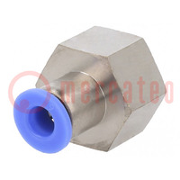 Push-in fitting; straight; -0.95÷15bar; nickel plated brass