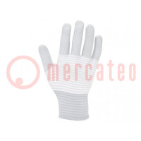 Protective gloves; ESD; L; Features: dissipative; white-gray