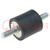 Vibration damper; M10; Ø: 50mm; rubber; L: 30mm; Thread len: 28mm