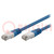 Patch cord; F/UTP; 5e; Line; CCA; PVC; blau; 1m; 26AWG