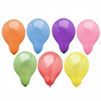 100 Luftballons rund Ø 19 cm farbig sortiert. Material: Naturkautschuk. Farbe: farbig sortiert