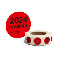 SafetyMarking Inventuret. Inventur gezählt rot Jahreszahl, Durchm.: 3 cm 500 Stk Version: 2024 - 2024