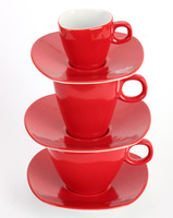 Alfredo Trendgeschirr rot Tassenturm für Espresso, Cappuccino & Caffé