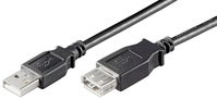 Microconnect USBAAF3B câble USB 3 m USB 2.0 USB A Noir