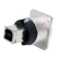 Neutrik NAUSB Kabeladapter USB A (F) USB B (M) Schwarz, Silber