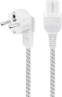 Goobay Angled Connection Cable with hot-condition coupler, 2 m, White and Silver