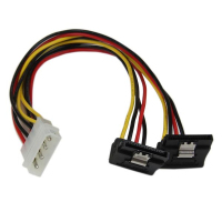 StarTech.com 30 cm 4-Pin LP4 auf SATA Y-Stromkabel rechts gewinkelt - LP4 zu Serial-ATA Splitter Y-Kabel