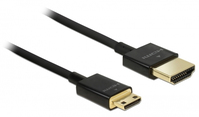 DeLOCK 84777 kabel HDMI 1,5 m HDMI Typu A (Standard) HDMI Type C (Mini) Czarny