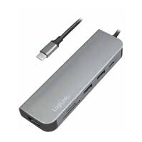 LogiLink UA0343 laptop dock & poortreplicator USB 3.2 Gen 1 (3.1 Gen 1) Type-C Aluminium