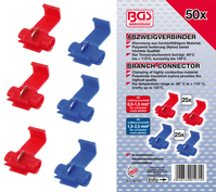 BGS technic 80757 abrazadera para cable Azul, Rojo 50 pieza(s)