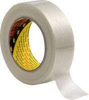 3M 89562550 duct tape Geschikt voor gebruik binnen 50 m Biaxiaal georiënteerd polypropyleen (BOPP), Glasvezel Transparant