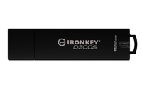 Kingston Technology IronKey D300S USB flash meghajtó 128 GB USB A típus 3.2 Gen 1 (3.1 Gen 1) Fekete