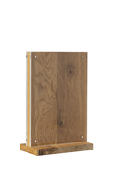 Europel 356312 Zeichenhalter und Informationsstand Schilderhalter A5 Acryl, Holz Transparent, Holz