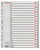 Esselte 100128 Tab-Register Alphabetischer Registerindex Polypropylen (PP) Grau