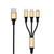 2GO 797152 USB-kabel 3 m USB B USB C/Micro-USB B/Lightning Zwart, Goud