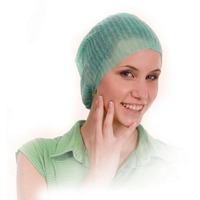 Medizinische Kopfhaube, Schwesternhaube, Viskose, Größe Uni, Farbe Grün, 1000 Stück