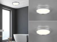 LED Deckenleuchte 2er Set in Silber Chrom Ø 33cm, IP44 - Badlampen