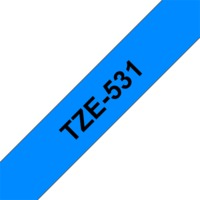 BROTHER szalag TZe-531, Kék alapon Fekete, Laminált, 12mm 0.47", 8 méter
