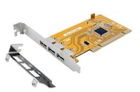 PCI USB 2.0 Karte mit 3-Ports (NEC Chip-Set), inkl. Low Profile Bügel, Exsys® [EX-1083]