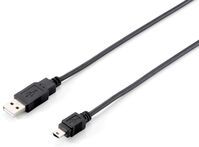 Mini USB 2.0 Cable 1,8m USB 2.0 Type A to Mini-B Cable, 1.8m, 1.8 m, USB A, Mini-USB B, USB 2.0, Male/Male, Black