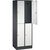 Armario guardarropa de acero de dos pisos INTRO, A x P 620 x 500 mm, 4 compartimentos, cuerpo gris negruzco, puertas en gris luminoso.