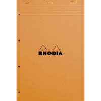 Notizblock Rhodia Nr. 11 A4+ liniert mit Rand gelocht 80 Blatt orange